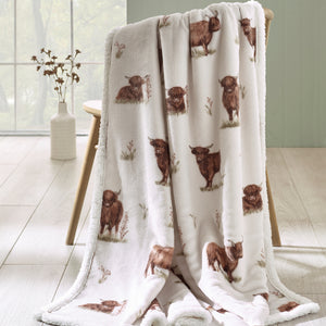 Angus Highland Cow Throw