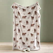 Load image into Gallery viewer, Angus Highland Cow Throw
