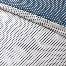 Load image into Gallery viewer, Oxford Pinstripe Duvet Set - Navy
