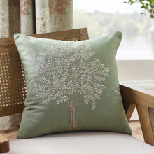 Load image into Gallery viewer, Woodland Trees Filled Cushion - Sage Green
