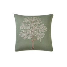 Load image into Gallery viewer, Woodland Trees Filled Cushion - Sage Green
