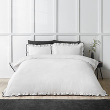 Load image into Gallery viewer, So Soft Mono Frill Duvet Set - Black/White
