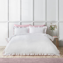 Load image into Gallery viewer, So Soft Mono Frill Duvet Set - Pink/White
