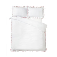 Load image into Gallery viewer, So Soft Mono Frill Duvet Set - Pink/White
