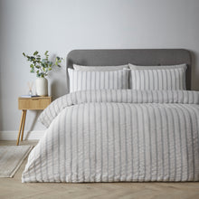 Load image into Gallery viewer, So Soft Seersucker Stripe Duvet Set - Grey

