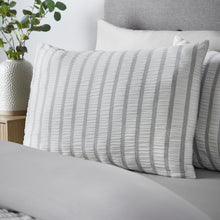 Load image into Gallery viewer, So Soft Seersucker Stripe Duvet Set - Grey

