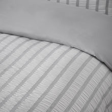 Load image into Gallery viewer, So Soft Seersucker Stripe Duvet Set - Grey
