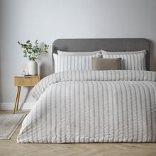 Load image into Gallery viewer, So Soft Seersucker Stripe Duvet Set - Grey
