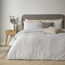 Load image into Gallery viewer, So Soft Seersucker Stripe Duvet Set - Natural
