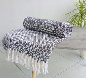 Eden Charcoal Tasselled Throw