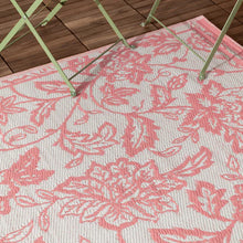 Load image into Gallery viewer, Anemone Woven Jacquard Outdoor Rug - Peach/Cream

