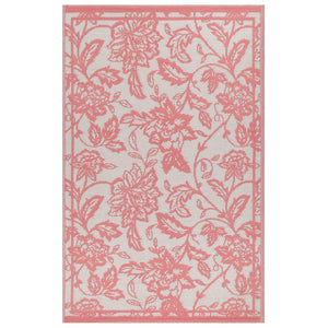 Anemone Woven Jacquard Outdoor Rug - Peach/Cream