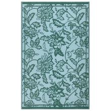 Load image into Gallery viewer, Anemone Woven Jacquard Outdoor Rug Teal/Mineral
