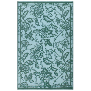 Anemone Woven Jacquard Outdoor Rug Teal/Mineral