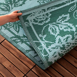 Anemone Woven Jacquard Outdoor Rug Teal/Mineral