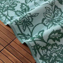 Load image into Gallery viewer, Anemone Woven Jacquard Outdoor Rug Teal/Mineral
