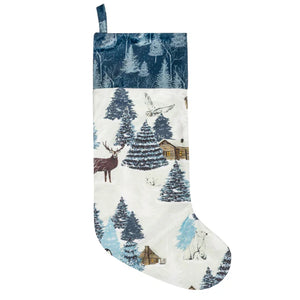 Arcticus Printed Velvet Christmas Stocking