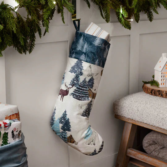 Arcticus Printed Velvet Christmas Stocking