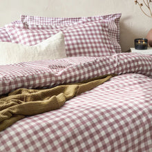 Load image into Gallery viewer, Barton Gingham Check Duvet Set - Berry
