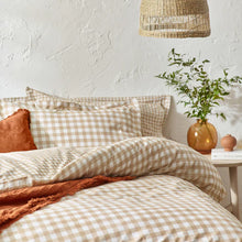 Load image into Gallery viewer, Barton Gingham Check Duvet Set - Biscuit
