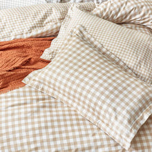 Load image into Gallery viewer, Barton Gingham Check Duvet Set - Biscuit
