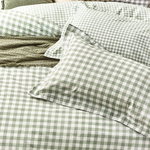 Barton Gingham Check Duvet Set - Forest Green