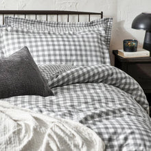 Load image into Gallery viewer, Barton Gingham Check Duvet Set - Grey
