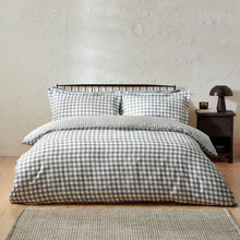 Load image into Gallery viewer, Barton Gingham Check Duvet Set - Grey
