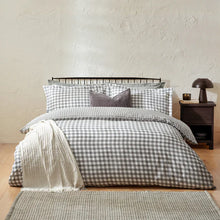 Load image into Gallery viewer, Barton Gingham Check Duvet Set - Grey
