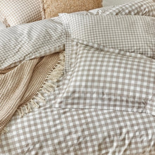 Load image into Gallery viewer, Barton Gingham Check Duvet Set - Natural
