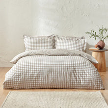 Load image into Gallery viewer, Barton Gingham Check Duvet Set - Natural
