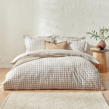 Load image into Gallery viewer, Barton Gingham Check Duvet Set - Natural
