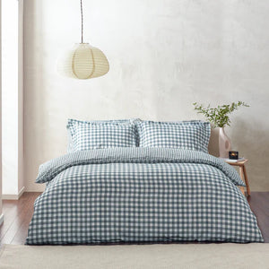 Barton Gingham Check Duvet Set - Navy