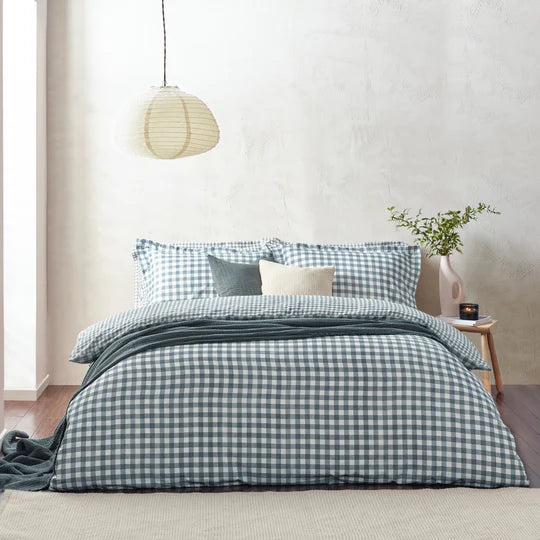 Barton Gingham Check Duvet Set - Navy