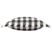 Load image into Gallery viewer, Barton Check Fringed Cushion - Black
