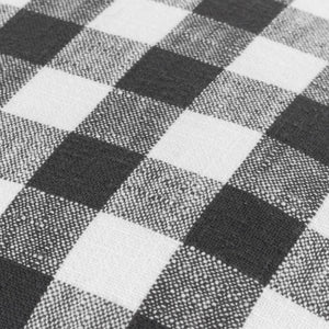 Barton Check Fringed Cushion - Black
