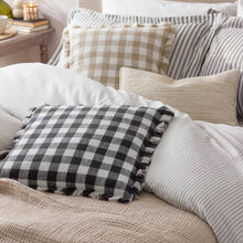 Load image into Gallery viewer, Barton Check Fringed Cushion - Black
