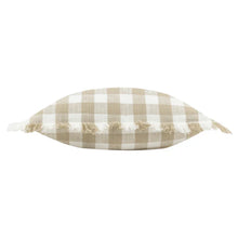 Load image into Gallery viewer, Barton Check Fringed Cushion - Natural
