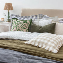 Load image into Gallery viewer, Barton Check Fringed Cushion - Natural
