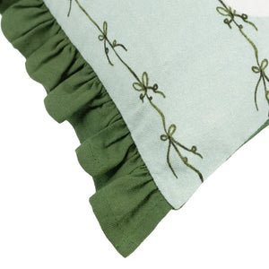 Bonjour Printed Bolster Filled Cushion Mint