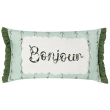 Load image into Gallery viewer, Bonjour Printed Bolster Filled Cushion Mint
