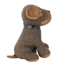 Load image into Gallery viewer, Boston Herringbone Dog Door Stop Brown
