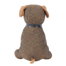 Load image into Gallery viewer, Boston Herringbone Dog Door Stop Brown
