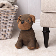 Load image into Gallery viewer, Boston Herringbone Dog Door Stop Brown
