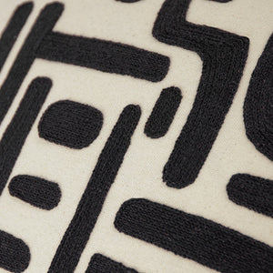 Brooke Embroidered Cotton Cushion Mono