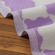 Load image into Gallery viewer, Check Outdoor 100% Recycled Rug Lilac
