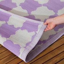 Load image into Gallery viewer, Check Outdoor 100% Recycled Rug Lilac
