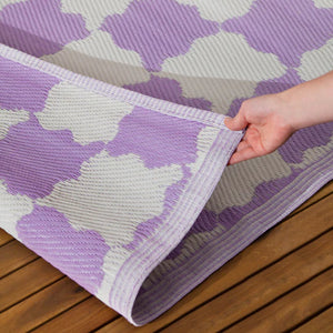 Check Outdoor 100% Recycled Rug Lilac