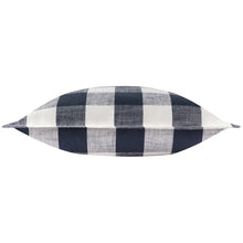 Load image into Gallery viewer, Chesil Check Cotton Outdoor Filled Cushion - Navy

