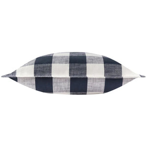 Chesil Check Cotton Outdoor Filled Cushion - Navy